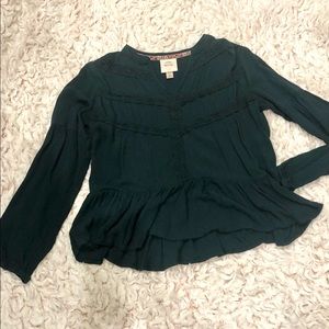 SOLD :Hunter Green Knox Rose Top